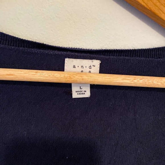 Navy Blue Crew Neck Sweater - Picture 2 of 3